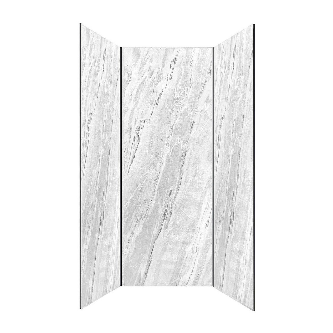 Pack 3 Panneaux Muraux Pierre Artic Storm 90x210cm et Profilés Noirs - STONE'IT
