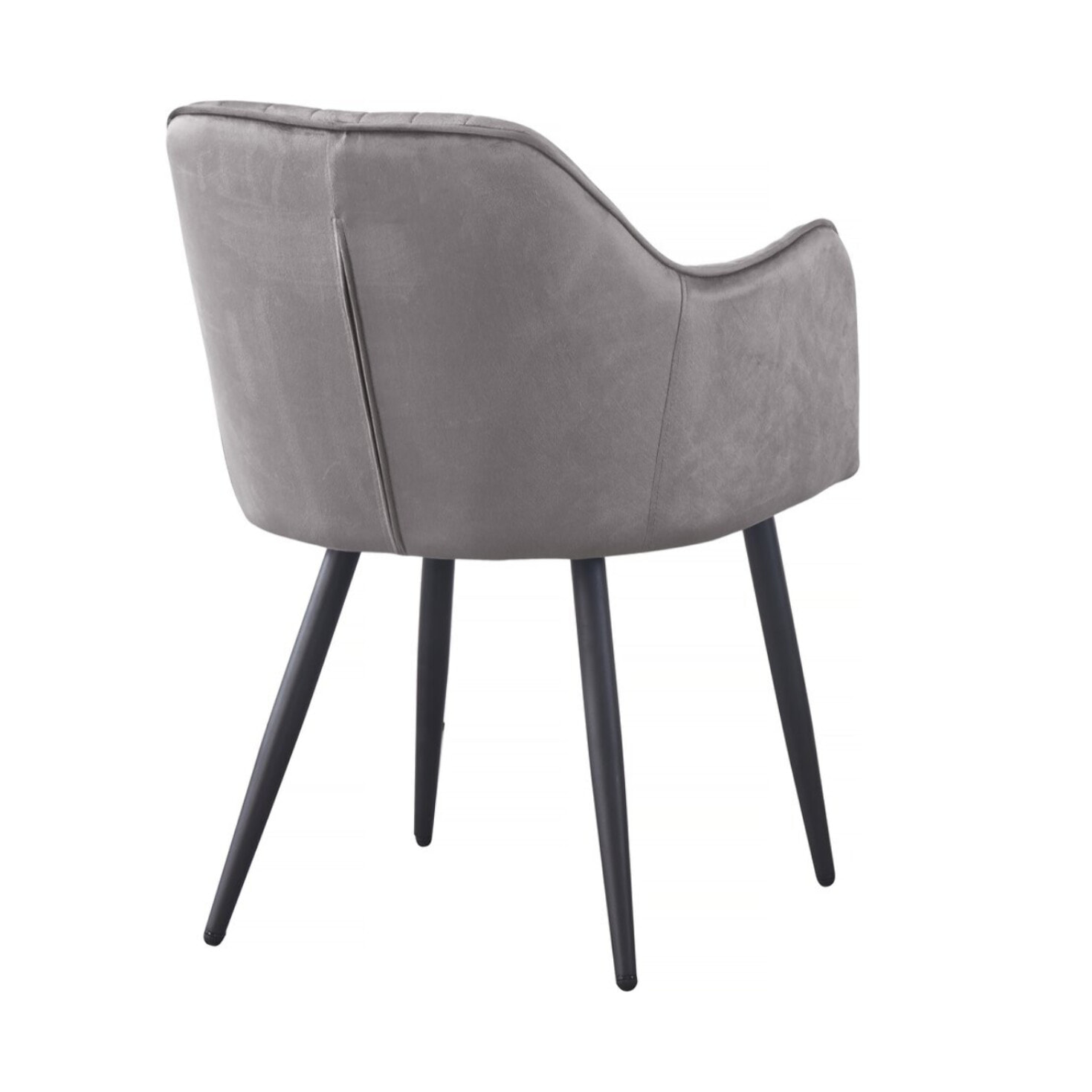 Lot de 2 chaises "Velma" en velours avec accoudoirs - Gris