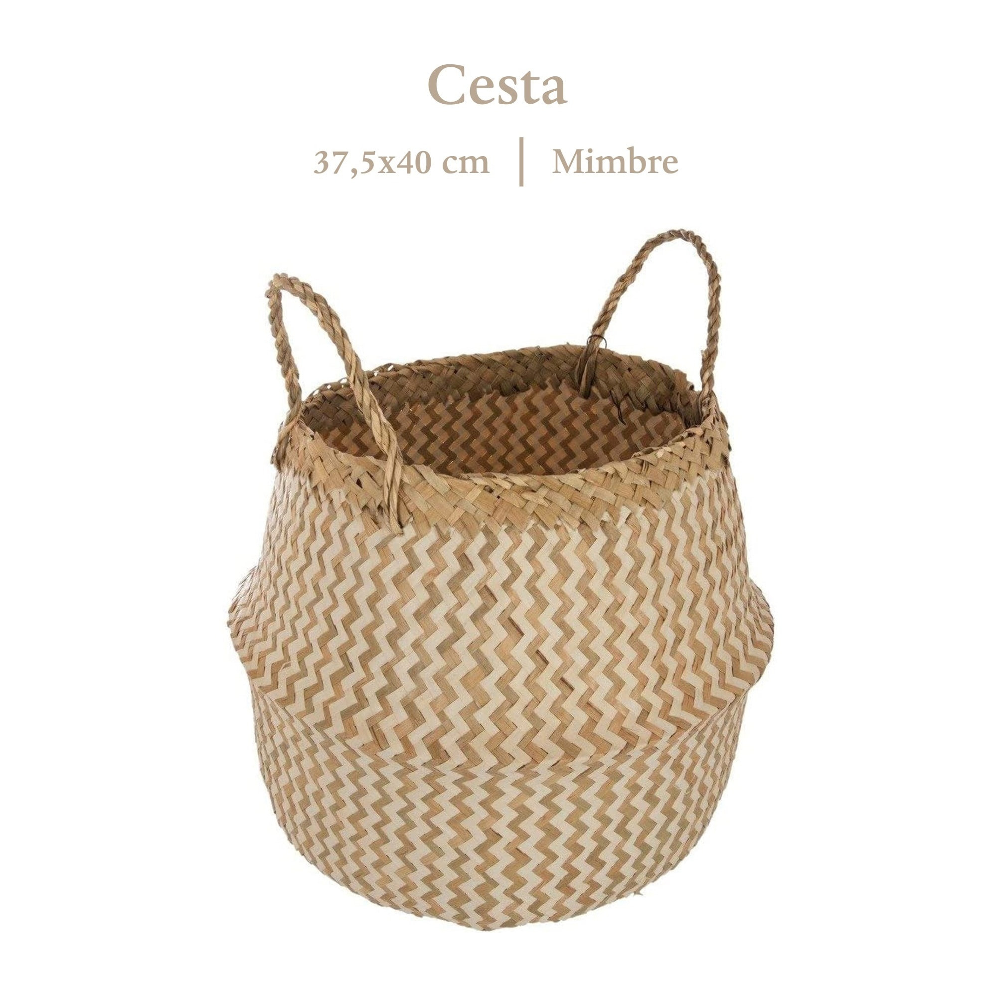 Cesta plegable natural y blanca scalpers home