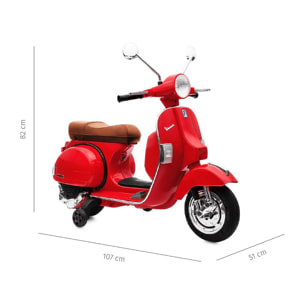 Moto eléctrica niños VESPA RED moto de bateria infantil 6V +3 años