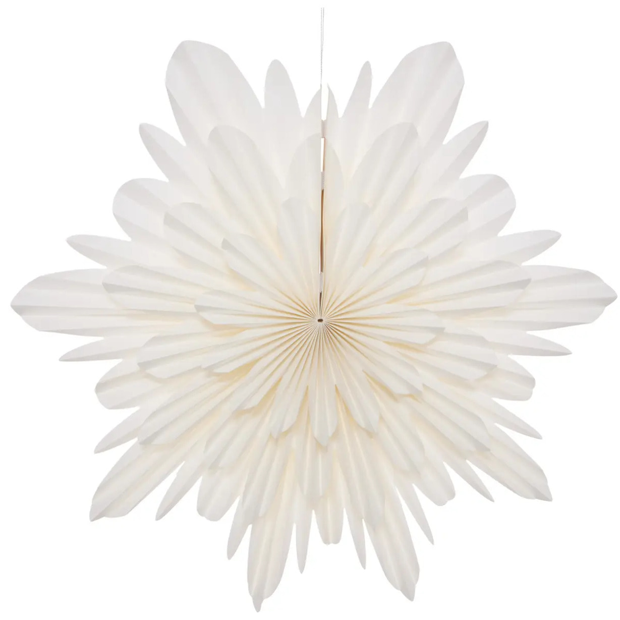 Fleur de Noël en papier blanc à suspendre 50 cm