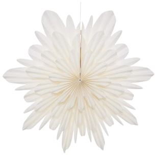 Fleur de Noël en papier blanc à suspendre 50 cm