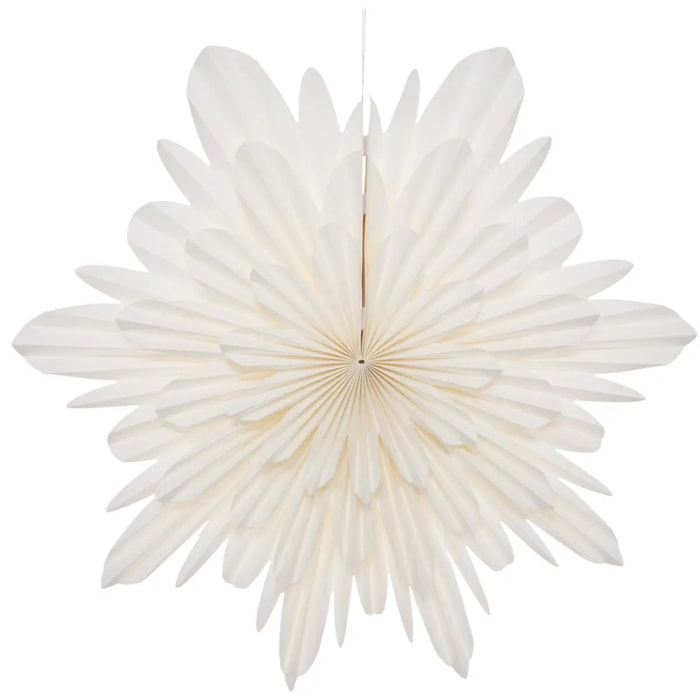 Fleur de Noël en papier blanc à suspendre 50 cm