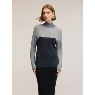 Motivi - Vestido tubo de punto mezcla lurex - Gris