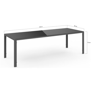 Tables de jardin Formentera verre trempé - Gris anthracite