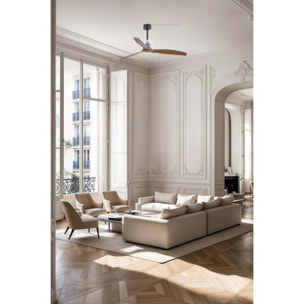 DECO FAN M Ventilatore a soffitto nero/noce