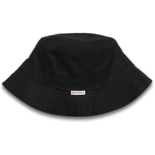 Cappelli Superga Uomo Donna Nero Bucket Hat Canvas