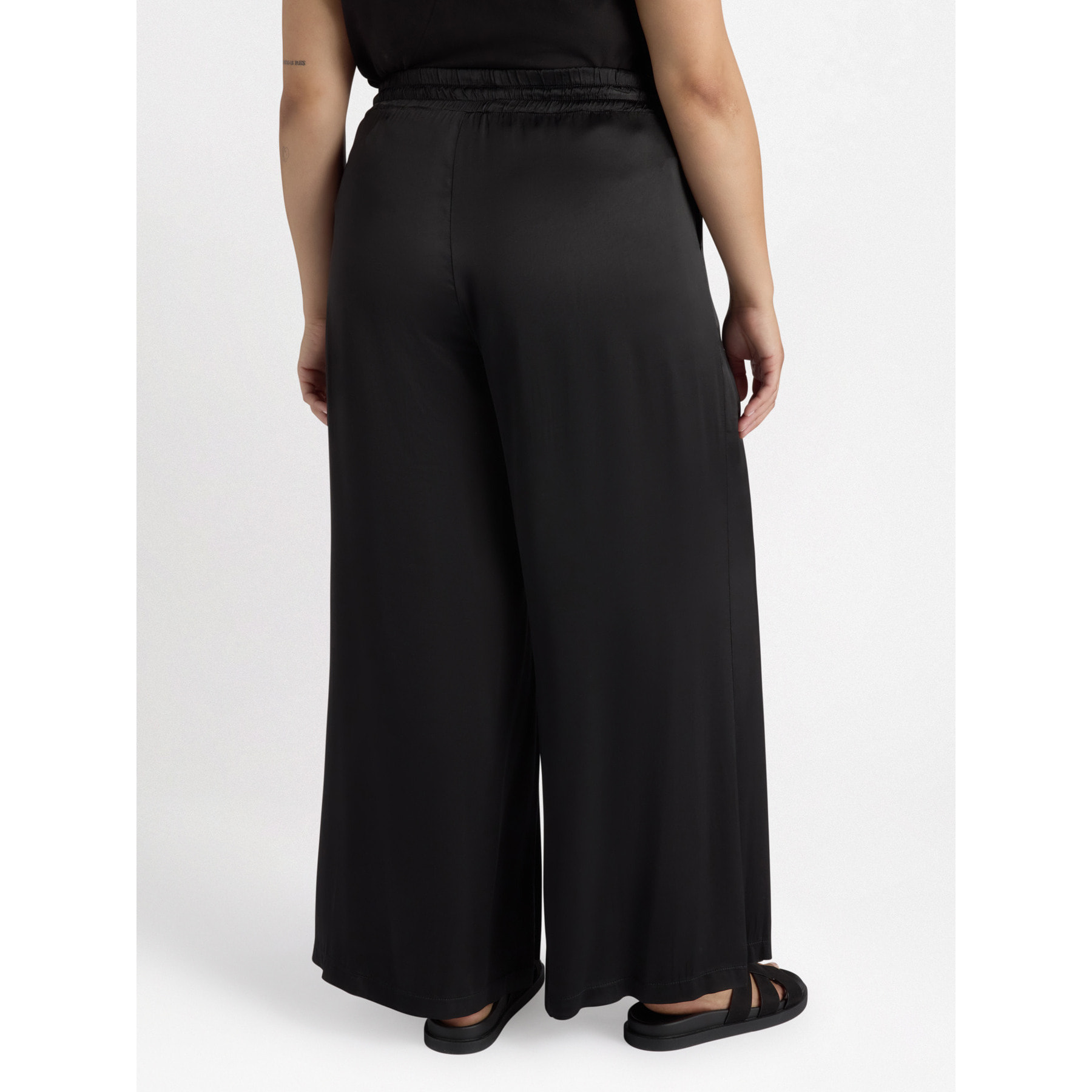 Fiorella Rubino - Pantalón palazzo de raso - Negro