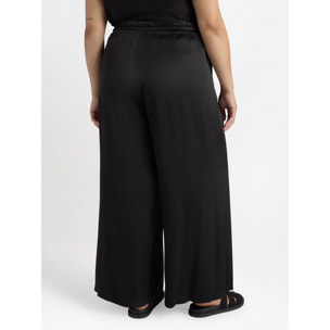 Fiorella Rubino - Pantalón palazzo de raso - Negro