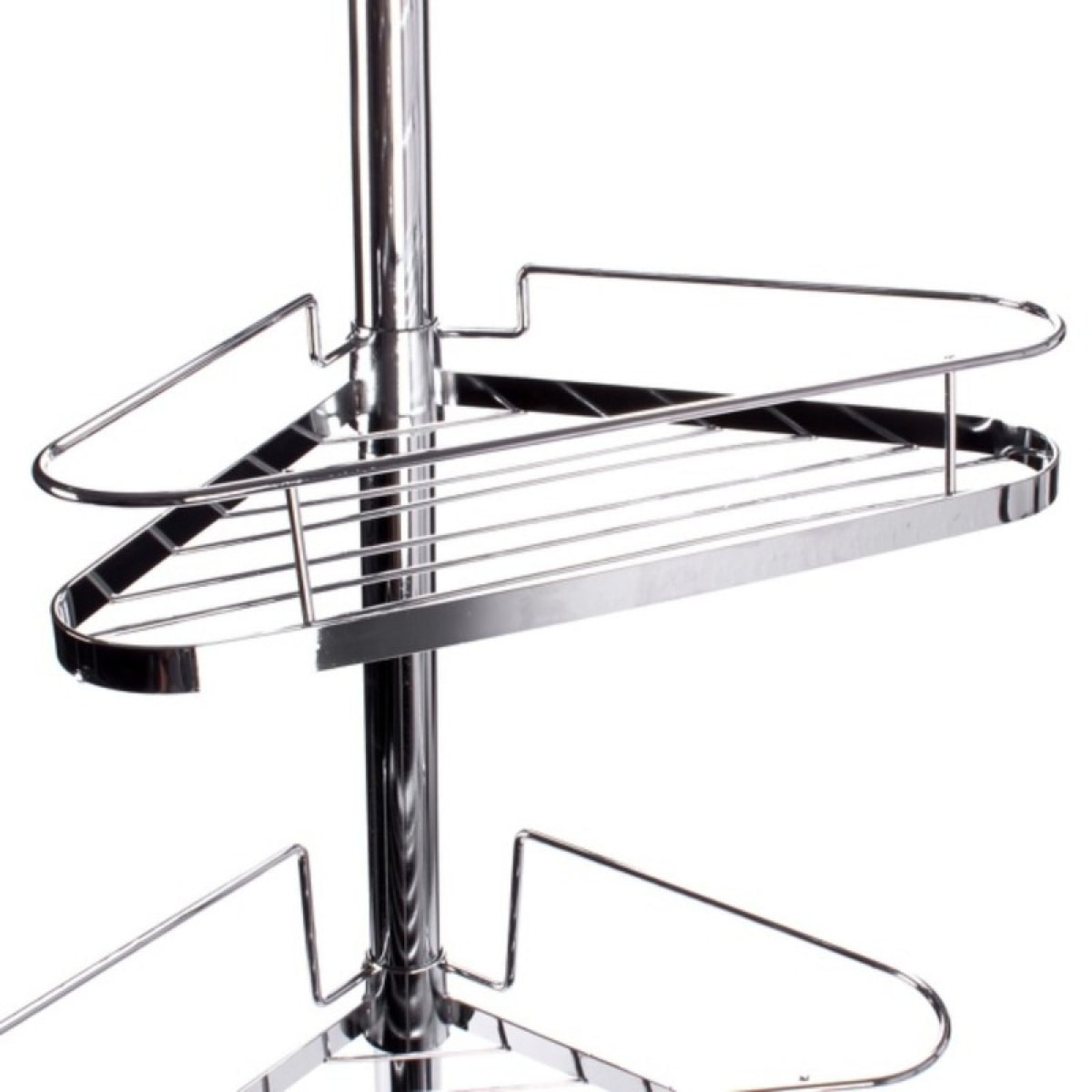 Etagère de douche d'angle auto-portée 145-250cm Acier Chromé telecscopique - sans perçage - 4 tablettes MSV