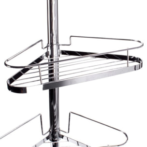 Etagère de douche d'angle auto-portée 145-250cm Acier Chromé telecscopique - sans perçage - 4 tablettes MSV