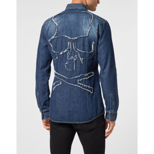 PHILIPP PLEIN Camisa vaquera SKULL&BONES