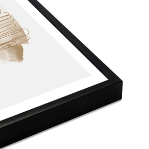 Affiche encadrée feuille tropicale abstraite élégante Affiche + cadre en métal - Noir