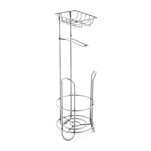 Réserve, Porte rouleaux & Support téléphone sur pied Acier LILO Chromé MSV