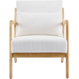 Fauteuil en bois et velours côtelé - LANNA