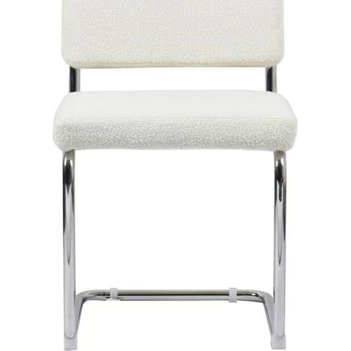Lot de 2 chaises en tissu bouclé et métal chromé - DULCE