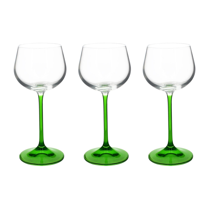 Lot de 3 verres à pied de style alsace 16,5cl VIN DU RHIN