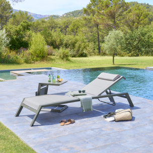 Transat "Allure" vert & vert laurier 2 roues en aluminium et texaline