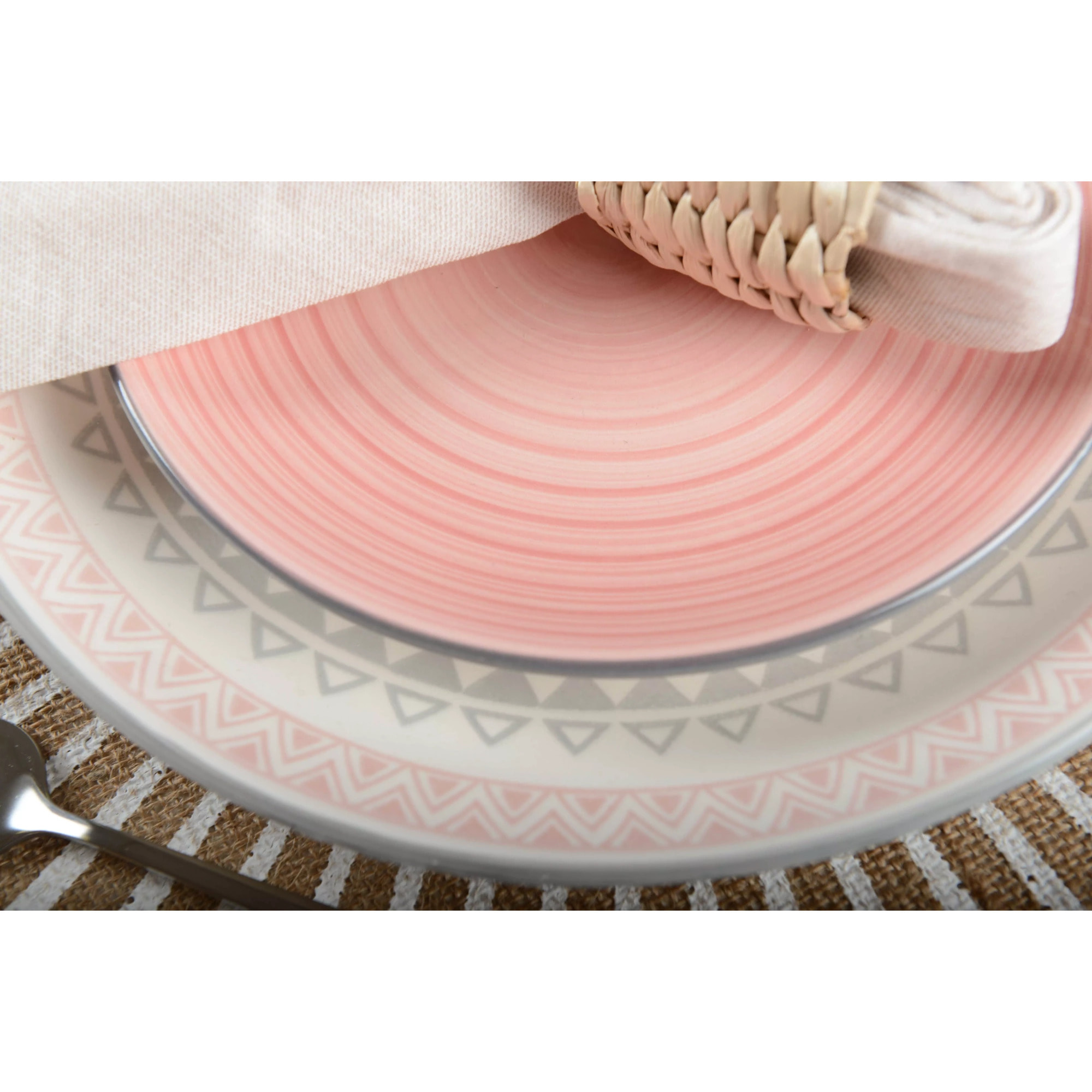 Lot de 6 Assiette à dessert rose unie - coachella