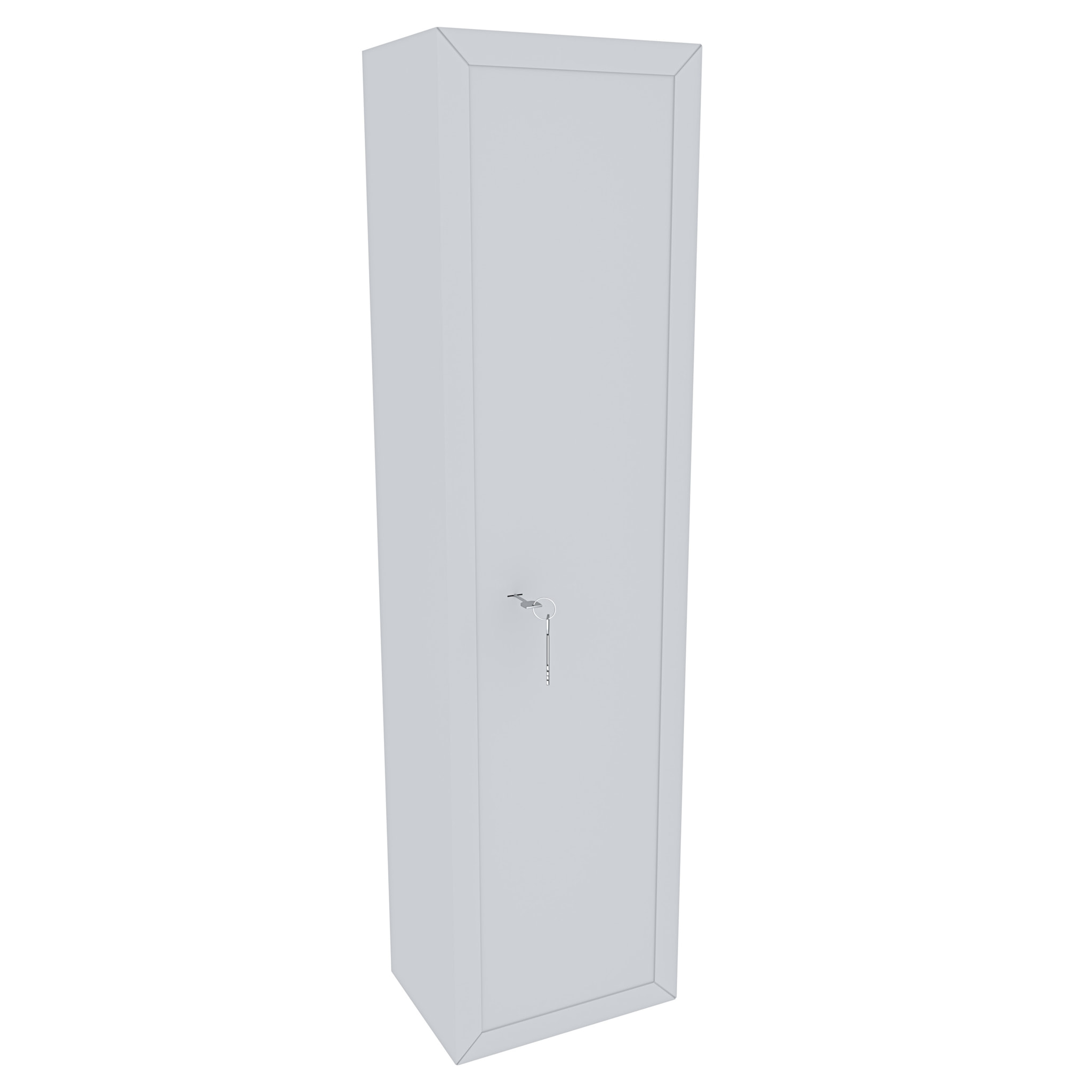 Armadio Portafucili Armi Blindato Fuciliera In Acciaio Con Cassetto Tesoretto Con Serratura E Chiave A Doppia Mappa Bianco Opaco 148x40x28 Cm 7 Posti