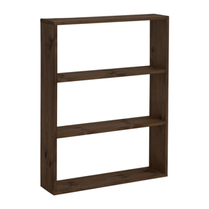 Estantería de madera maciza tono nogal con 2 estantes Alto: 110 Largo: 80 Ancho: 20