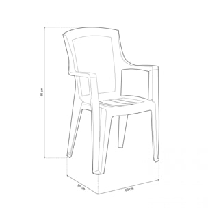 Pack 4 sillas de exterior Pacific Antracita