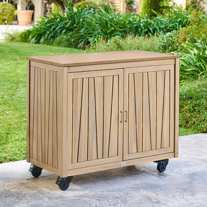 Module de cuisine d'été Lodgia 2 portes 50x100cm bois d'acacia