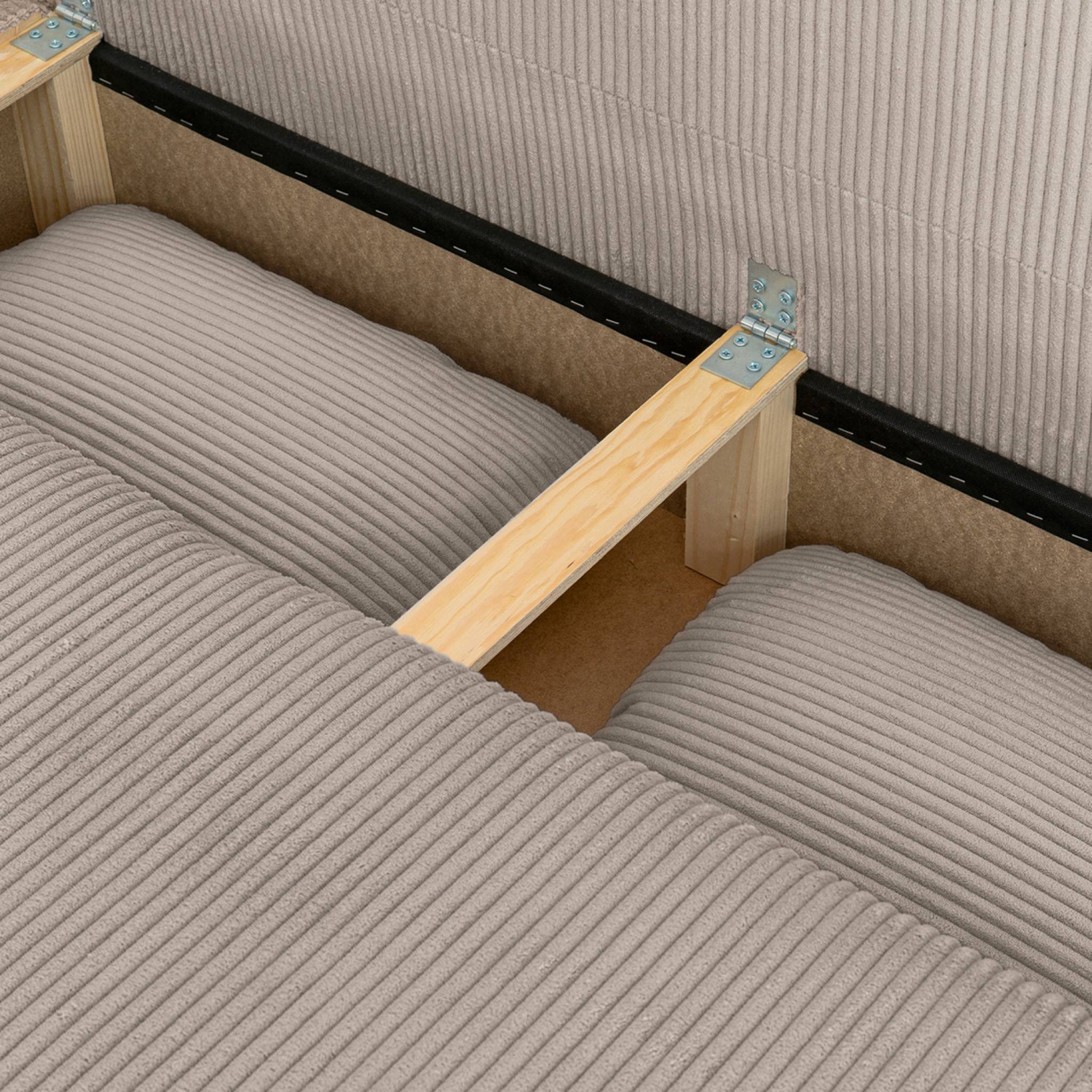 Banquette convertible 3 places velours côtelé avec coffre SELMA
