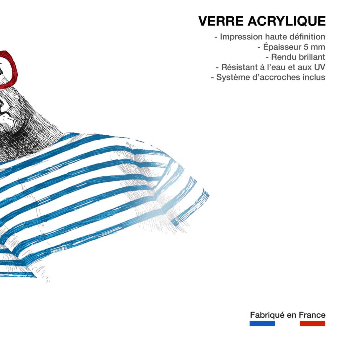 Tableau chambre enfant cerf à lunette  Tableau plexiglas