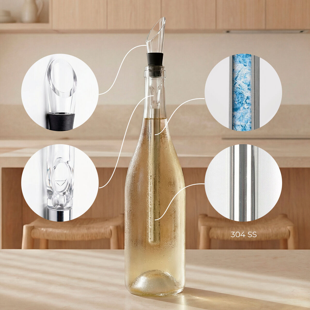 Set d'Accessoires pour Vin Chillour InnovaGoods 7 Pièces