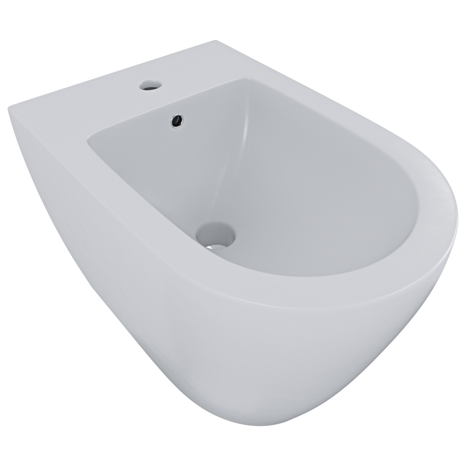 Coppia Sanitari Filomuro Filo Muro Filo Parete Vaso WC E Bidet Design Moderno In Ceramica Con Copriwater Chiusura Soft Close Rallentata Bianco Opaco