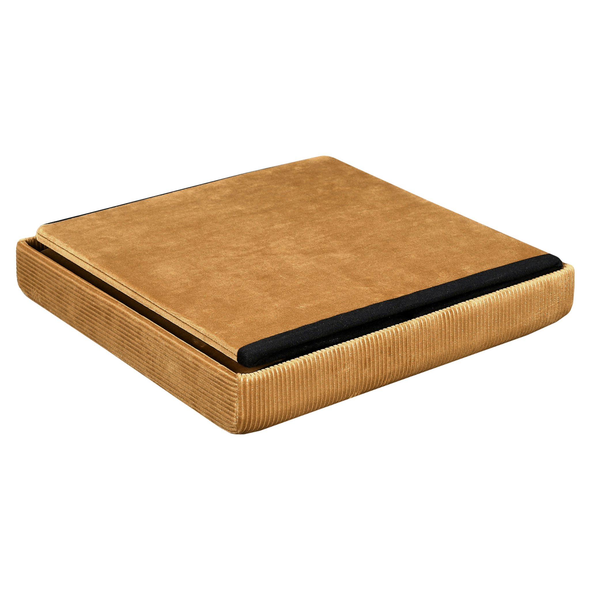 Coffre Pouf Pliable Velours Cotele Giulia Jaune