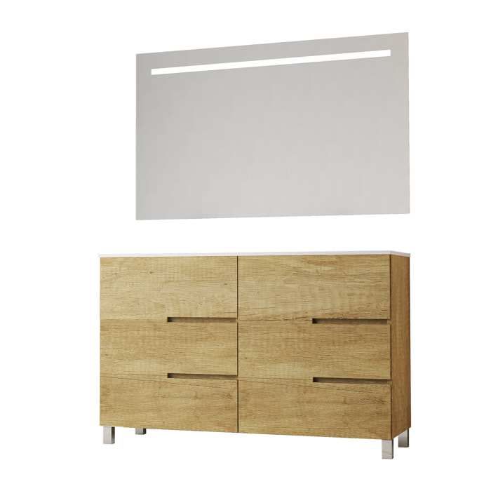 Ensemble de salle de bain MEMPHIS 6C Alday, 120cm Bois Naturel