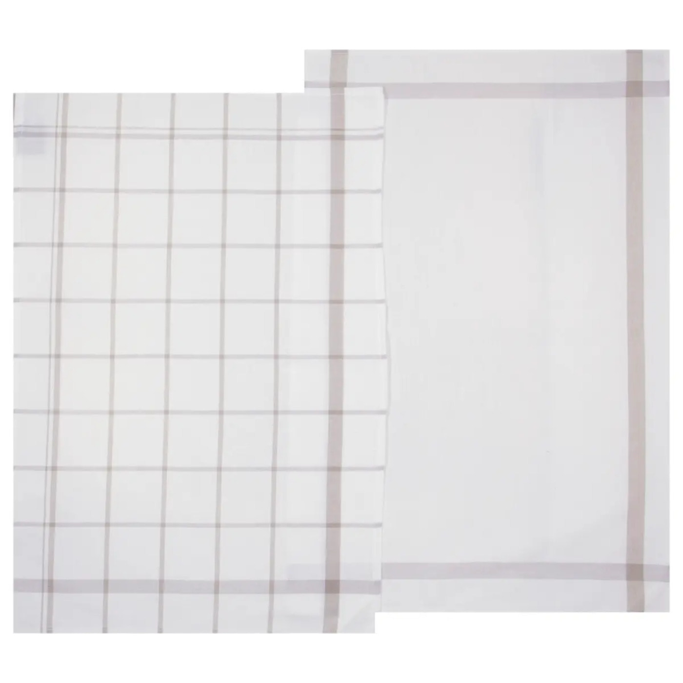 Lot de 2 torchons coton gris 45x70cm