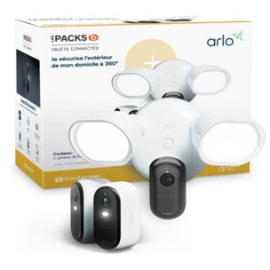 Caméra de surveillance ARLO 2 caméras Essential 3 2K + 1 floodlight
