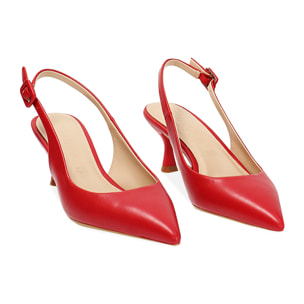 Zapatos slingback de mujer rojos simples