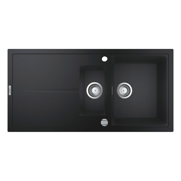 GROHE Évier 1 bac avec saucier et égouttoir K400 - noir granite - 100 x 50 cm