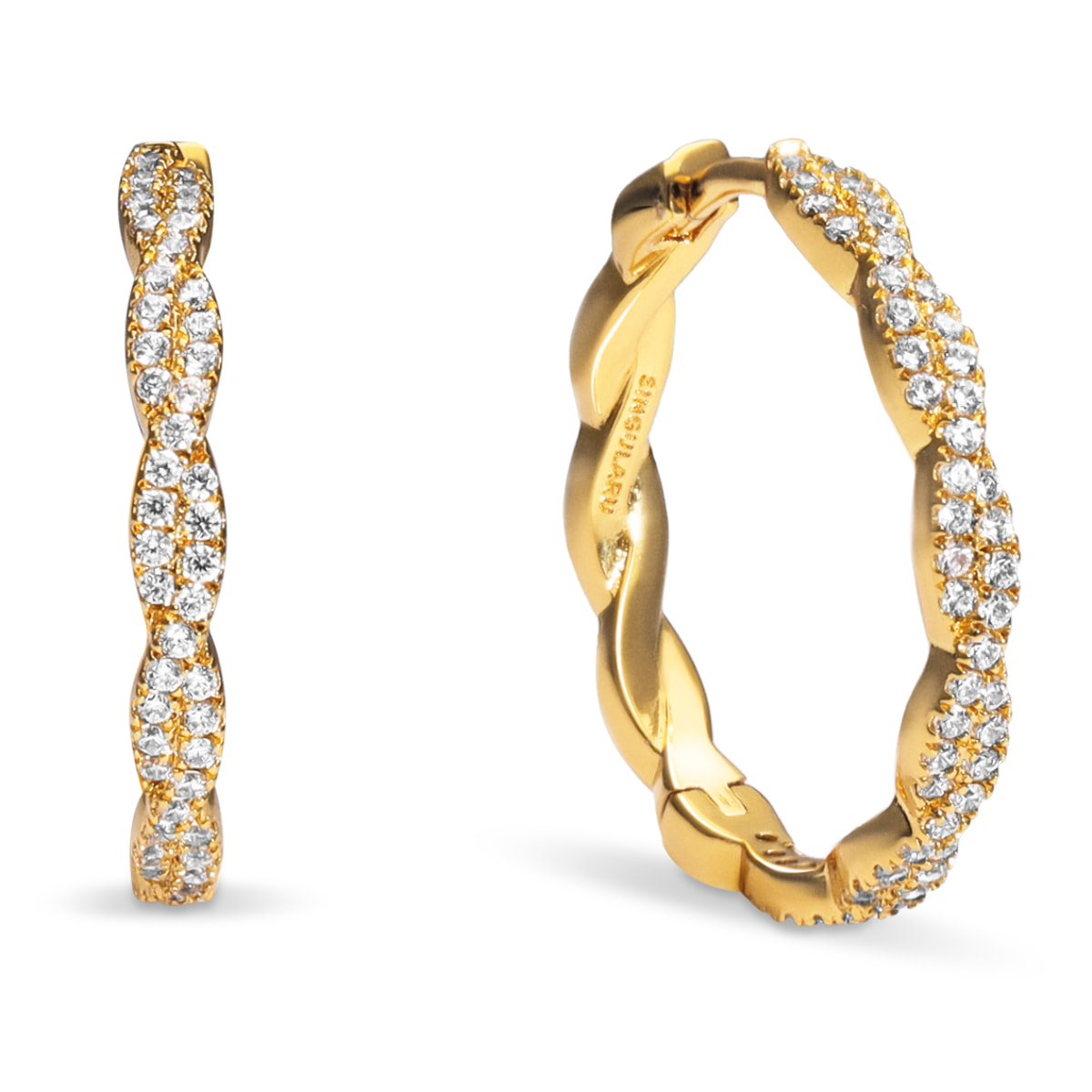 Pendientes Aro Tressia Spark Baño Oro