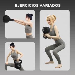 Pesa Rusa de 6 kg Kettlebell de Fiteness Relleno de Arena con Mango Ancho Antideslizante para Ejercicios y Entrenamiento en Casa y Gimnasio 20x13x22 cm Negro
