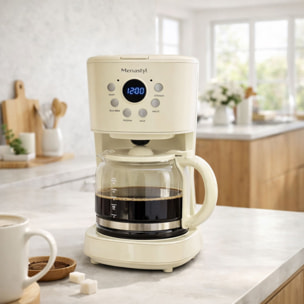 Cafetière electrique 1,5L crème RETRO