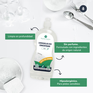 PLANETA HUERTO | Lavavajillas Manual Hipoalergénico Sin Perfume Eco 750ml - Eficacia y Respeto por la Piel