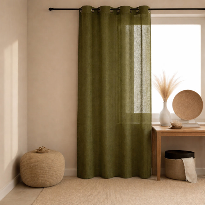 Voilage   - Effet lin fluide - Vert Olive