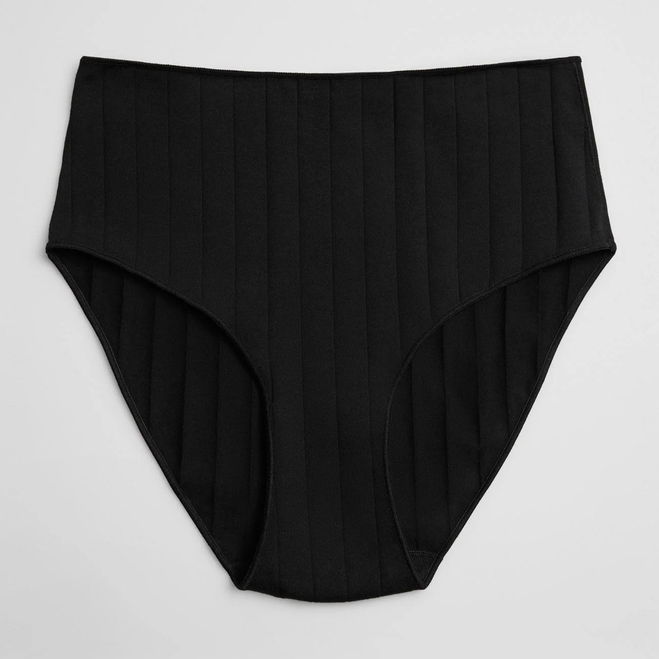 Slip neri a vita alta a coste