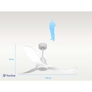 Ventilador de techo Reversible Termostato Wifi Motor DC Techos Inclinados Mando a Distancia Hypersilence Memoria TongaD132C0466667 PURLINE