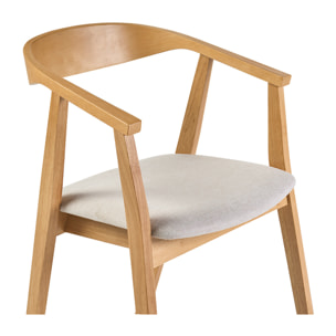Chaises scandinaves bois clair et tissu effet velours texturé beige (lot de 2) BAHIA