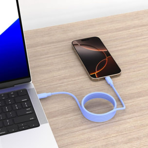 Câble de charge ESSENTIELB vers USB-C silicone magnétique1M Violet
