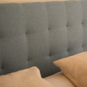 Cabecero tapizado de poliester con pliegues en color azul de varias medidas