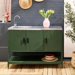 Module de cuisine extérieure acier avec évier L120cm NAXOS