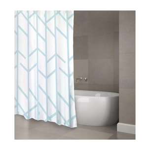 Rideau de douche Polyester TREE 180x200cm QUALITE PREMIUM Bleu Turquoise - Anneaux inclus MSV
