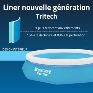 Bestway Piscine gonflable ronde Bestway Fast Set 305 x 66 cm bleu
